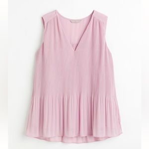 H & M Light Pink Pleated Chiffon Top. NWT